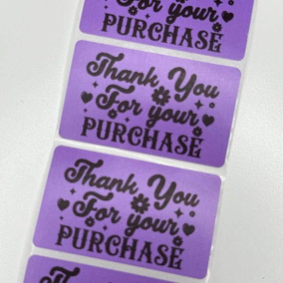 Thank you for your purchase purple sticker | Shipping supplies labels NeW - Picture 2 of 8